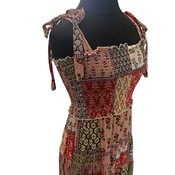 Abel the Label Anthropologie Patchwork Print Maxi Dress Size Small Rayon - Picture 4 of 13